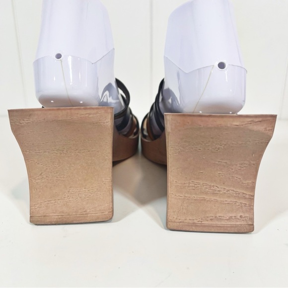 Vintage Y2K Fashion Bug Multicolor Italian Leather Strappy Block Wedge Sandals - Picture 3 of 9